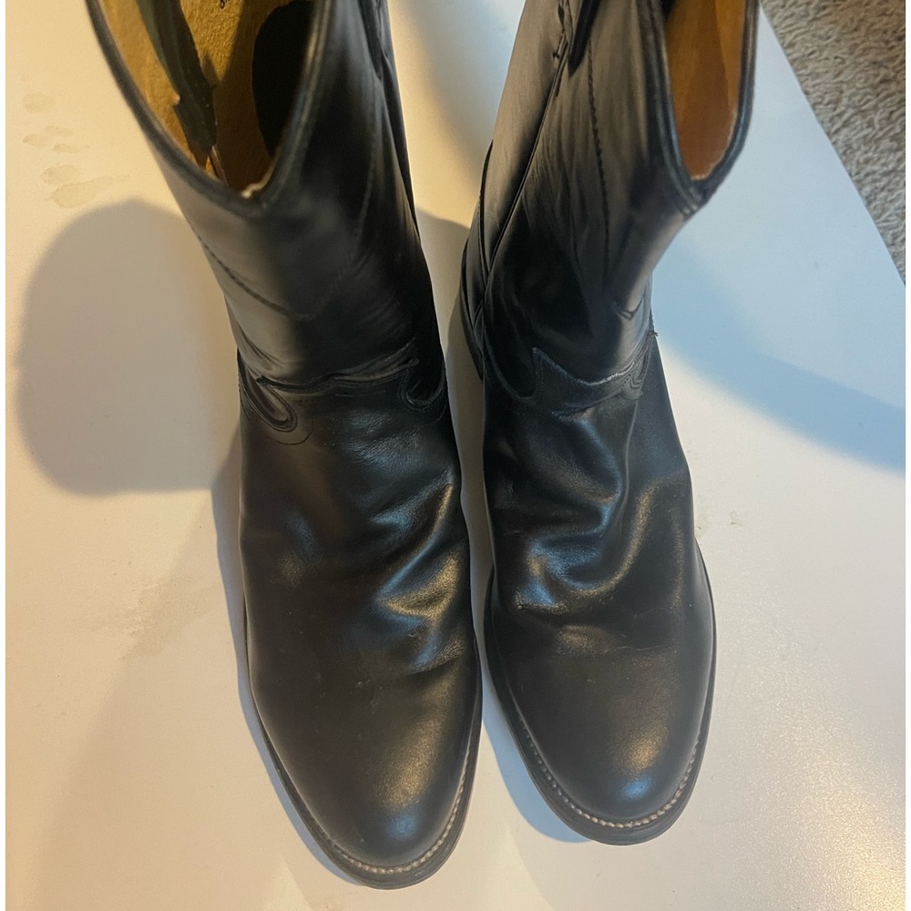 Justin Roper Men's Cowboy Boots Size 8 1/2D Black